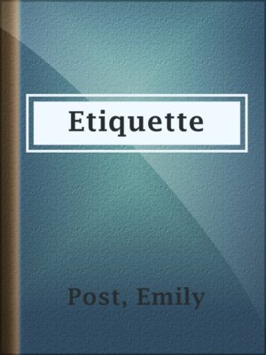 cover image of Etiquette